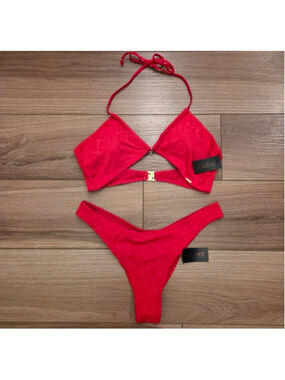 ELUWE red brazillian cut Bikini Swimsuit Size L